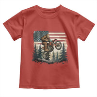 Bigfoot Dirt Bike Toddler T Shirt Patriotic Sasquatch American Flag - Wonder Print Shop