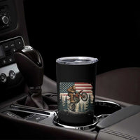 Bigfoot Dirt Bike Tumbler Cup Patriotic Sasquatch American Flag