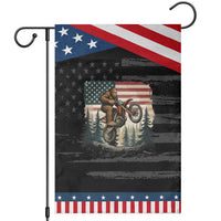 Bigfoot Dirt Bike Garden Flag Patriotic Sasquatch American Flag