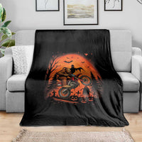 Bigfoot Dirt Bike Throw Blanket Sasquatch Halloween Creepy Biker - Wonder Print Shop