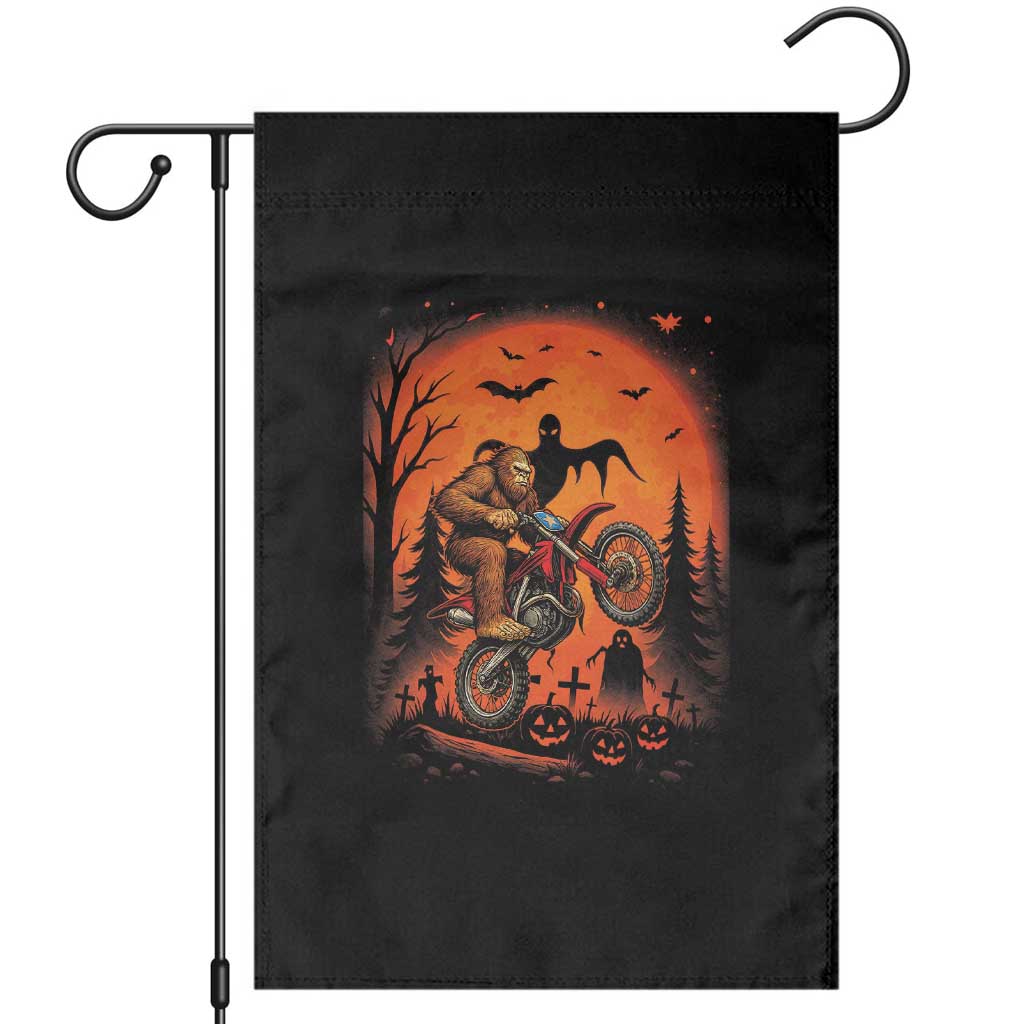 Bigfoot Dirt Bike Garden Flag Sasquatch Halloween Creepy Biker - Wonder Print Shop