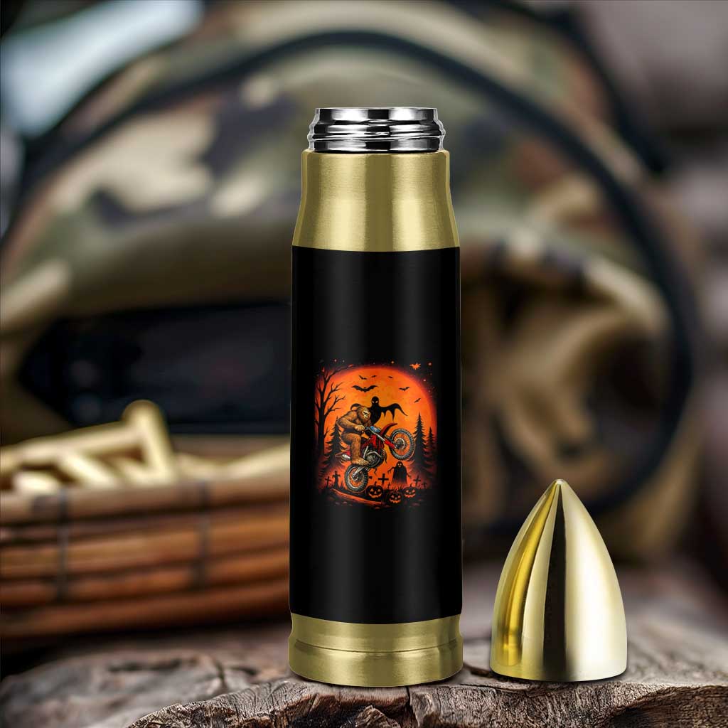 Bigfoot Dirt Bike Bullet Tumbler Sasquatch Halloween Creepy Biker