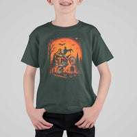 Bigfoot Dirt Bike T Shirt For Kid Sasquatch Halloween Creepy Biker - Wonder Print Shop
