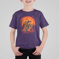 Bigfoot Dirt Bike T Shirt For Kid Sasquatch Halloween Creepy Biker - Wonder Print Shop