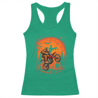 Bigfoot Dirt Bike Racerback Tank Top Sasquatch Halloween Creepy Biker - Wonder Print Shop
