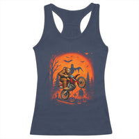 Bigfoot Dirt Bike Racerback Tank Top Sasquatch Halloween Creepy Biker - Wonder Print Shop