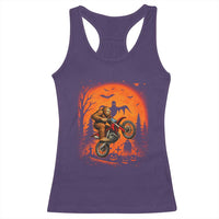 Bigfoot Dirt Bike Racerback Tank Top Sasquatch Halloween Creepy Biker - Wonder Print Shop