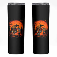 Bigfoot Dirt Bike Skinny Tumbler Sasquatch Halloween Creepy Biker