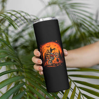 Bigfoot Dirt Bike Skinny Tumbler Sasquatch Halloween Creepy Biker