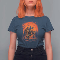 Bigfoot Dirt Bike T Shirt For Women Sasquatch Halloween Creepy Biker - Wonder Print Shop
