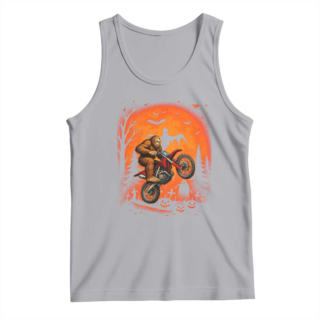 Bigfoot Dirt Bike Tank Top Sasquatch Halloween Creepy Biker - Wonder Print Shop