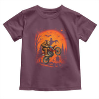 Bigfoot Dirt Bike Toddler T Shirt Sasquatch Halloween Creepy Biker - Wonder Print Shop