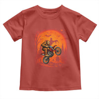 Bigfoot Dirt Bike Toddler T Shirt Sasquatch Halloween Creepy Biker - Wonder Print Shop