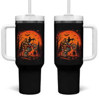 Bigfoot Dirt Bike Tumbler With Handle Sasquatch Halloween Creepy Biker