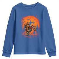 Bigfoot Dirt Bike Youth Sweatshirt Sasquatch Halloween Creepy Biker - Wonder Print Shop