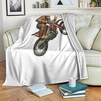 Bigfoot Dirt Bike Throw Blanket Motocross Sasquatch Rock On Hand - Wonder Print Shop