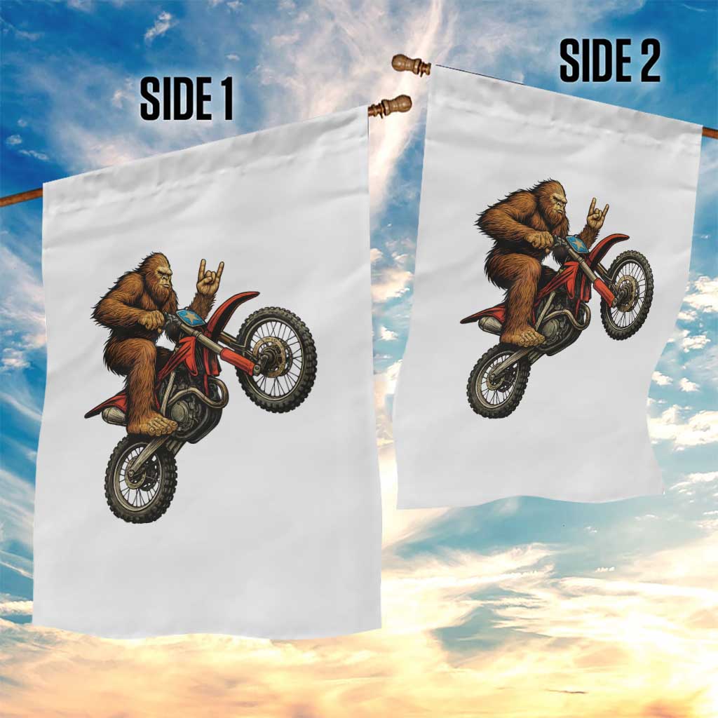 Bigfoot Dirt Bike Garden Flag Motocross Sasquatch Rock On Hand - Wonder Print Shop