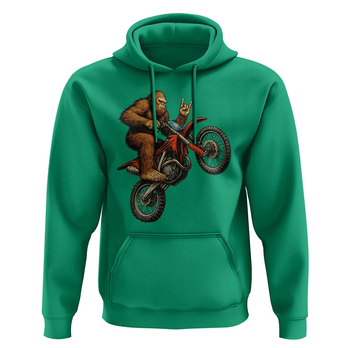 Bigfoot Dirt Bike Hoodie Motocross Sasquatch Rock On Hand - Wonder Print Shop