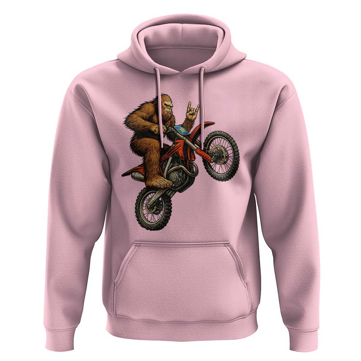 Bigfoot Dirt Bike Hoodie Motocross Sasquatch Rock On Hand - Wonder Print Shop