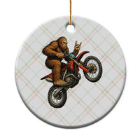 Bigfoot Dirt Bike Ceramic Ornament Motocross Sasquatch Rock On Hand - Wonder Print Shop