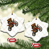 Bigfoot Dirt Bike Ceramic Ornament Motocross Sasquatch Rock On Hand - Wonder Print Shop