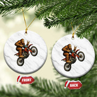 Bigfoot Dirt Bike Ceramic Ornament Motocross Sasquatch Rock On Hand - Wonder Print Shop
