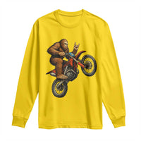 Bigfoot Dirt Bike Long Sleeve Shirt Motocross Sasquatch Rock On Hand - Wonder Print Shop