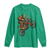 Bigfoot Dirt Bike Long Sleeve Shirt Motocross Sasquatch Rock On Hand - Wonder Print Shop