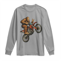 Bigfoot Dirt Bike Long Sleeve Shirt Motocross Sasquatch Rock On Hand - Wonder Print Shop