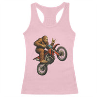 Bigfoot Dirt Bike Racerback Tank Top Motocross Sasquatch Rock On Hand - Wonder Print Shop