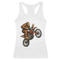 Bigfoot Dirt Bike Racerback Tank Top Motocross Sasquatch Rock On Hand - Wonder Print Shop