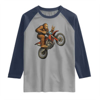 Bigfoot Dirt Bike Raglan Shirt Motocross Sasquatch Rock On Hand - Wonder Print Shop