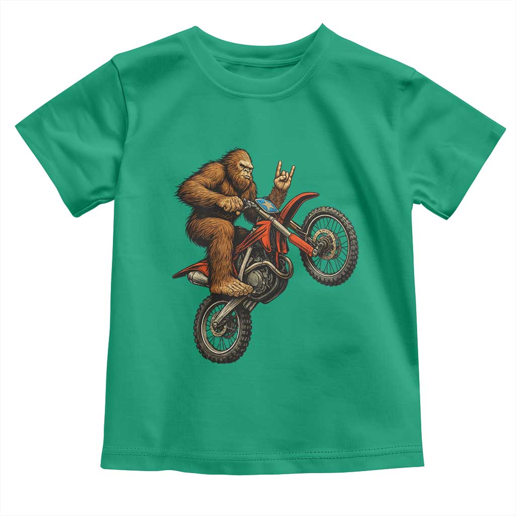 Bigfoot Dirt Bike Toddler T Shirt Motocross Sasquatch Rock On Hand - Wonder Print Shop