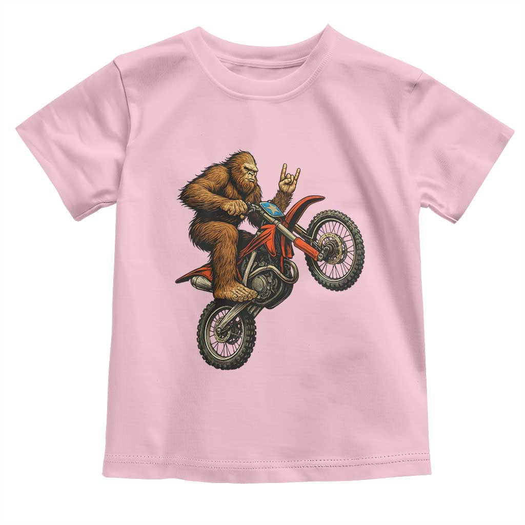 Bigfoot Dirt Bike Toddler T Shirt Motocross Sasquatch Rock On Hand - Wonder Print Shop