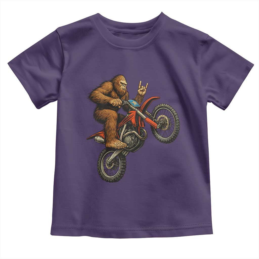 Bigfoot Dirt Bike Toddler T Shirt Motocross Sasquatch Rock On Hand - Wonder Print Shop