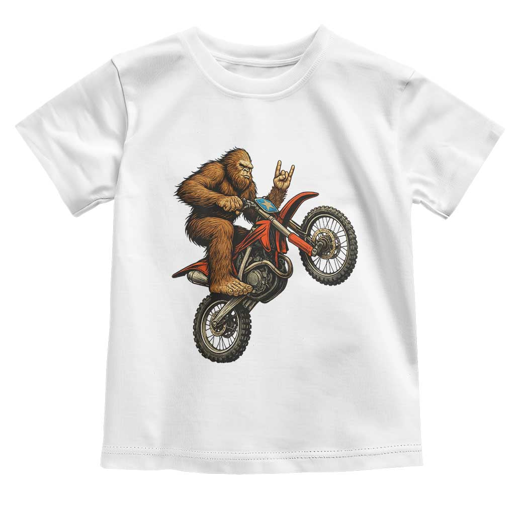 Bigfoot Dirt Bike Toddler T Shirt Motocross Sasquatch Rock On Hand - Wonder Print Shop
