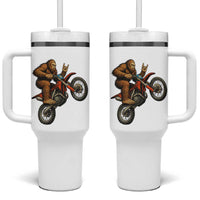 Bigfoot Dirt Bike Tumbler With Handle Motocross Sasquatch Rock On Hand
