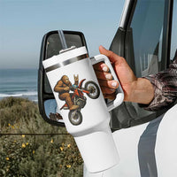 Bigfoot Dirt Bike Tumbler With Handle Motocross Sasquatch Rock On Hand