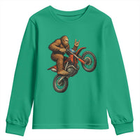 Bigfoot Dirt Bike Youth Sweatshirt Motocross Sasquatch Rock On Hand - Wonder Print Shop