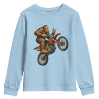 Bigfoot Dirt Bike Youth Sweatshirt Motocross Sasquatch Rock On Hand - Wonder Print Shop