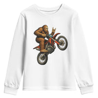 Bigfoot Dirt Bike Youth Sweatshirt Motocross Sasquatch Rock On Hand - Wonder Print Shop
