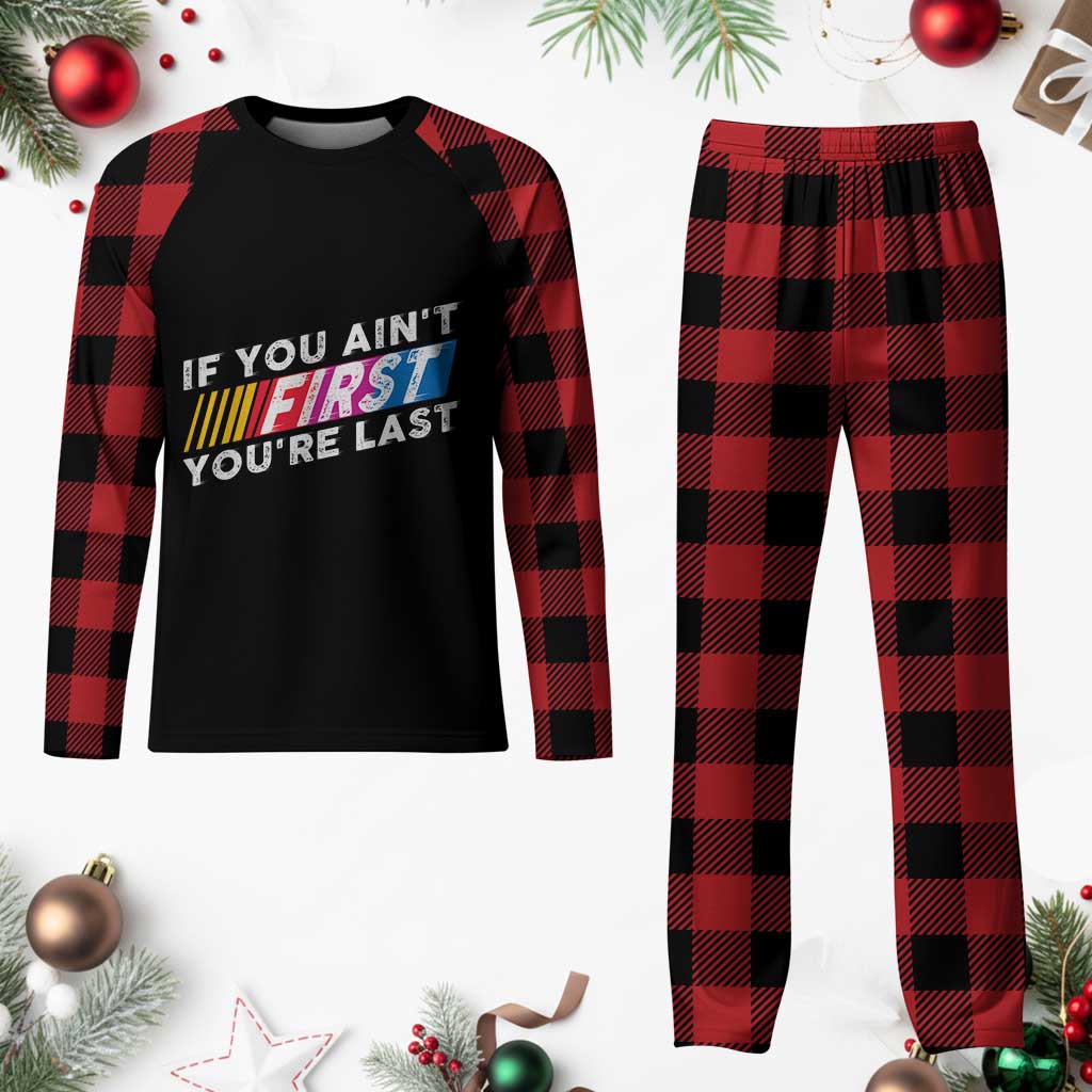 Funny Racing Plaid Pajama Set If You Are Not First You Are Last - Wonder Print Shop