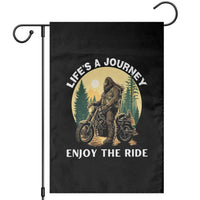 Motorcycle Bigfoot Sasquatch Garden Flag Life Is A Journey Enjoy The Ride - Wonder Print Shop