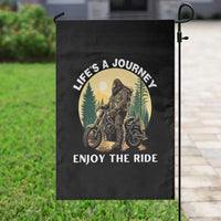 Motorcycle Bigfoot Sasquatch Garden Flag Life Is A Journey Enjoy The Ride - Wonder Print Shop
