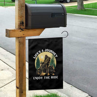 Motorcycle Bigfoot Sasquatch Garden Flag Life Is A Journey Enjoy The Ride - Wonder Print Shop
