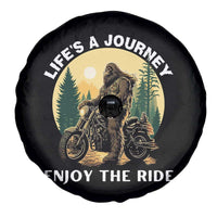 Motorcycle Bigfoot Sasquatch Spare Tire Cover Life Is A Journey Enjoy The Ride - Wonder Print Shop