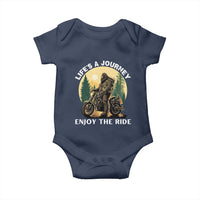 Motorcycle Bigfoot Sasquatch Baby Onesie Life Is A Journey Enjoy The Ride - Wonder Print Shop