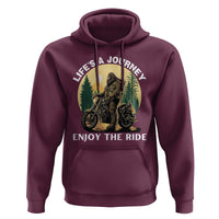 Motorcycle Bigfoot Sasquatch Hoodie Life Is A Journey Enjoy The Ride - Wonder Print Shop