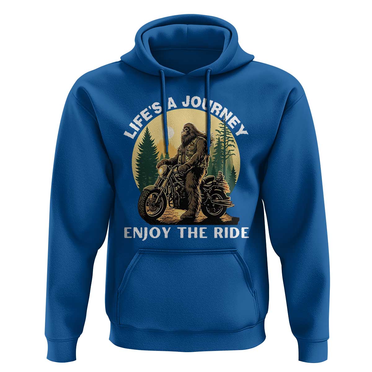 Motorcycle Bigfoot Sasquatch Hoodie Life Is A Journey Enjoy The Ride - Wonder Print Shop
