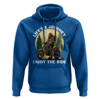 Motorcycle Bigfoot Sasquatch Hoodie Life Is A Journey Enjoy The Ride - Wonder Print Shop